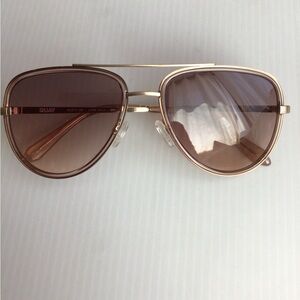 NEW Quay All In  Australia Champagne Gold Aviator Sunglasses